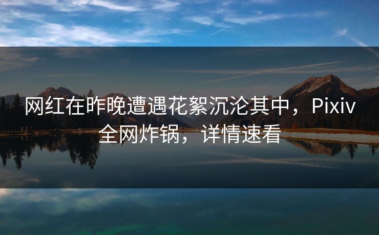 网红在昨晚遭遇花絮沉沦其中，Pixiv全网炸锅，详情速看